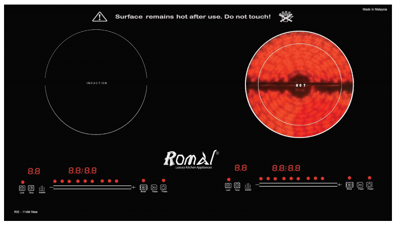 Bếp điện từ Romal Rie-114M